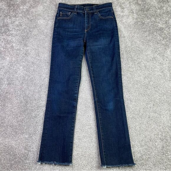 Ag Adriano Goldschmied Mari Jeans Women's 26 Blue Straight High Rise Dark Denim - Picture 1 of 13